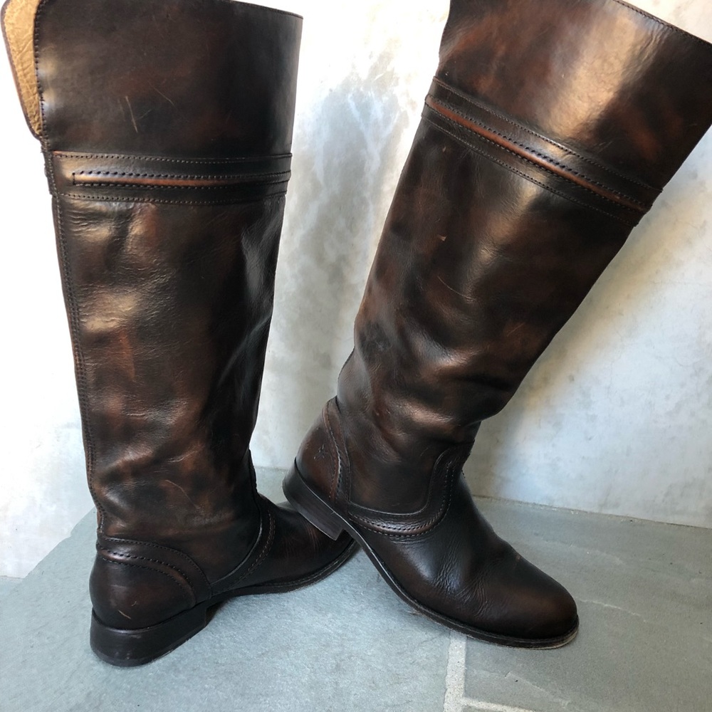 Frye Melissa Trapunto Boot, Dark Brown Size 8 B